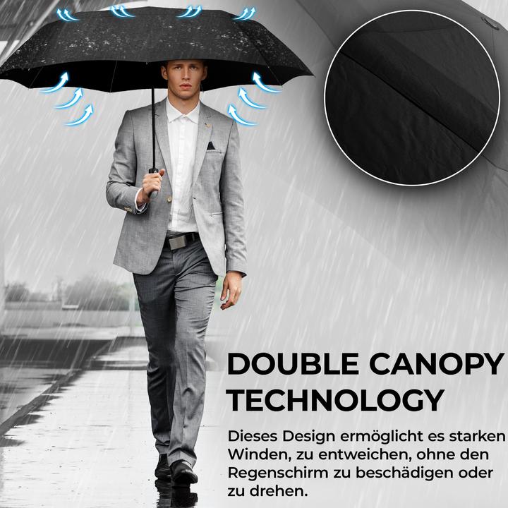 Actual product image Wilford & Sons Double Vented Umbrella, Black