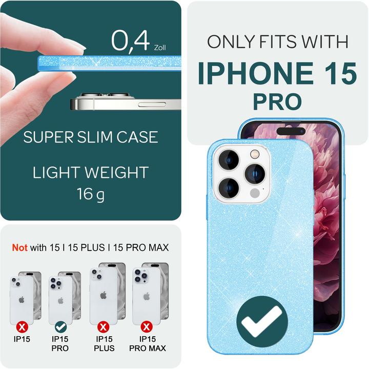 Immagine prodotto Nalia Copertina glitterata (Apple iPhone 15 Pro)
