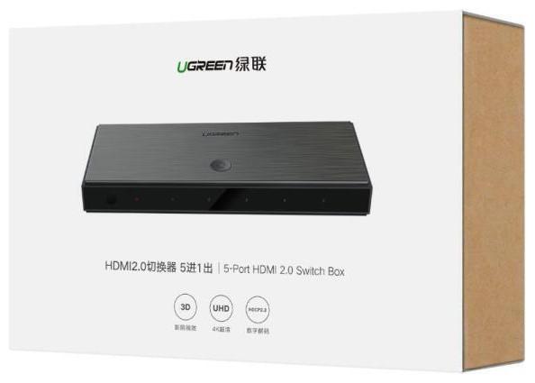 Produktbild Ugreen 5-Fach HDMI 2.0 Switch Box Umschalte Box für PC, TV, Monitor