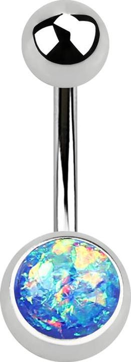 Produktbild Star Piercing Banane silber mit Opal Glitter blau (Chirurgenstahl 316L, ohne Messing)