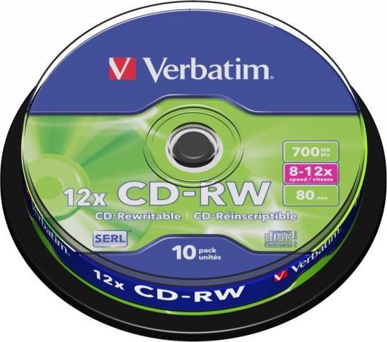 Image du produit Verbatim CD-RW, 700MB, 12x, paquet de 10 (10 x)