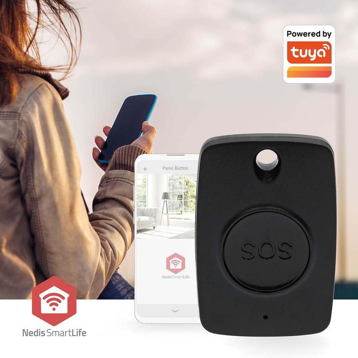 Produktbild Nedis Smart-Panik-Knopf Zigbee 3.0 | Batterietyp – Energie: CR2450 | Schwarz