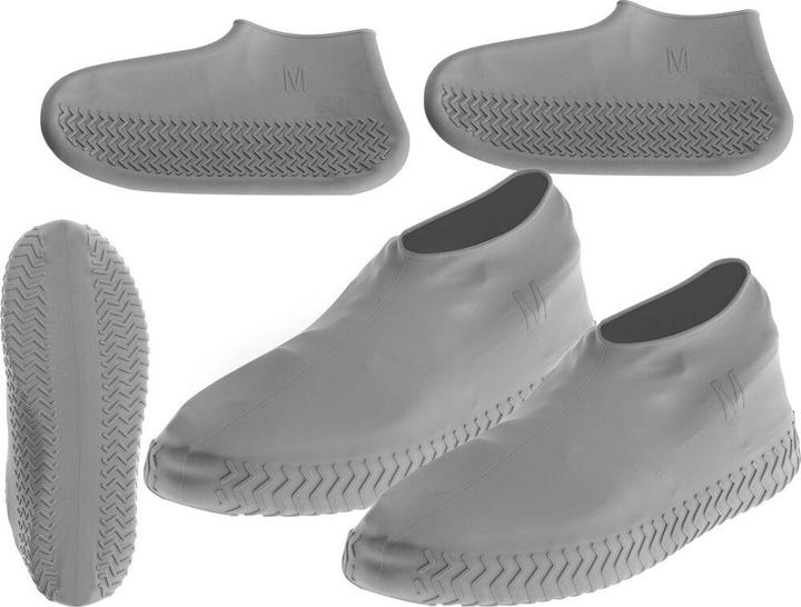Ikonka Wasserdichte Stiefelschoner Gummistiefel M grau Grösse 35-38 (35)