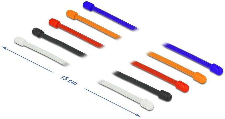 Image du produit Delock Colliers de serrage 150mm x 4mm multicolores, 10 pièces (Serre-câbles en plastique, 150 mm, 10 pcs)