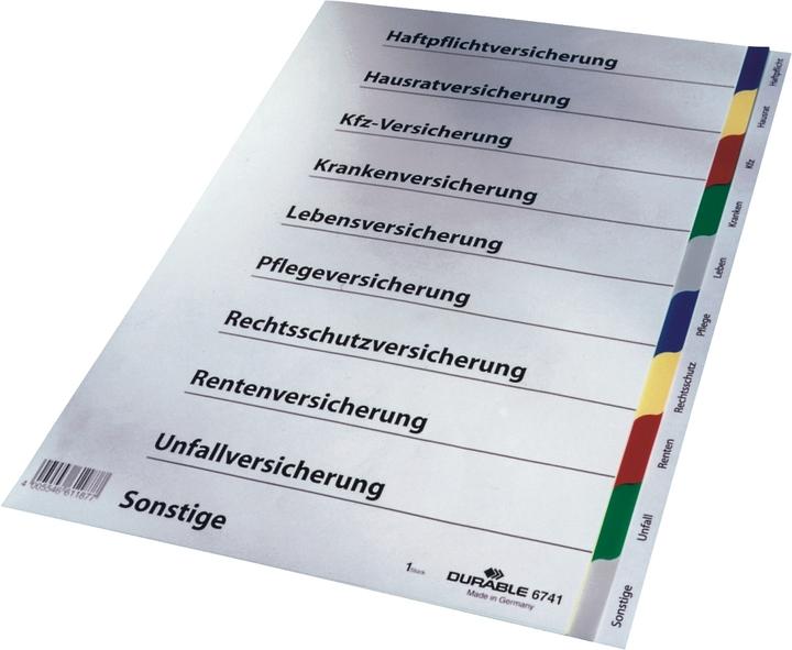 Nährwerte und Zutaten Durable Register Versicherungen