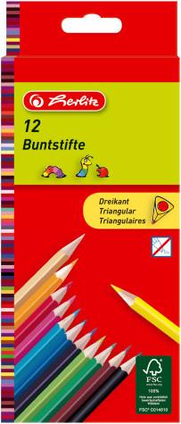 Herlitz Crayon de couleur assorti 12 pcs/paquet (Couleurs assorties, 12 x)