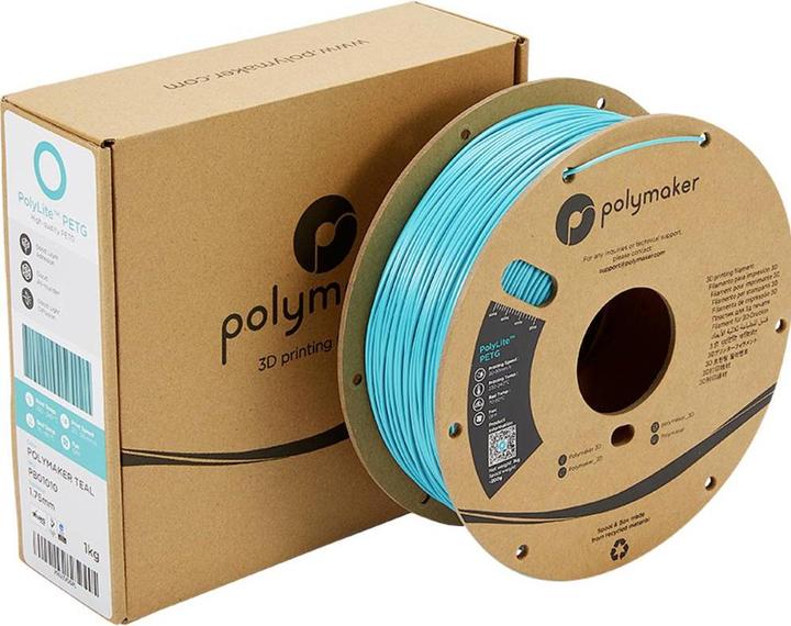 Actual product image Polymaker PolyLite PETG V2 - Teal - 1.75mm (PETG, 1.75 mm, 1000 g, Turquoise)