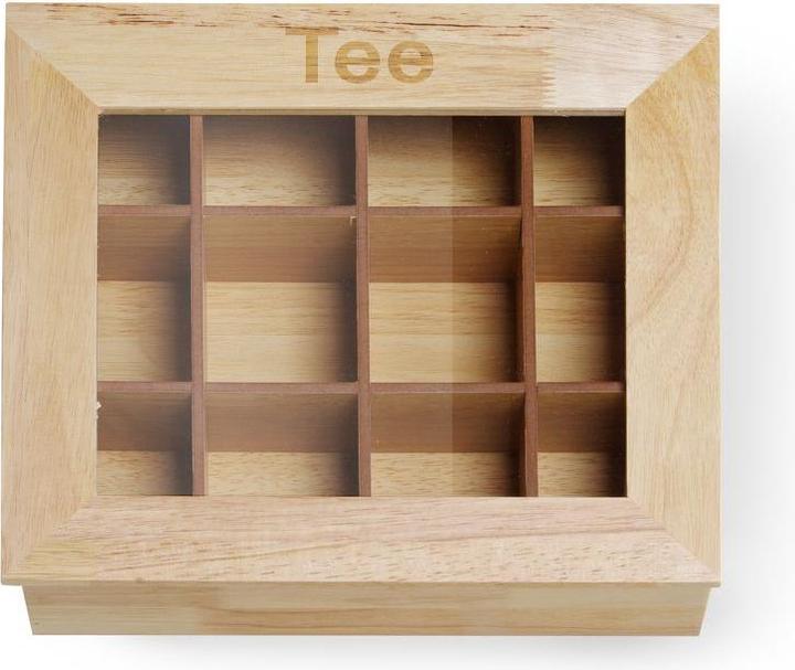 Actual product image Hendi Tea box 12 compartments wooden box with window