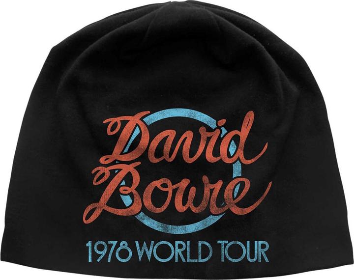Actual product image David Bowie Unisex Adult 1978 World Tour Logo Beanie