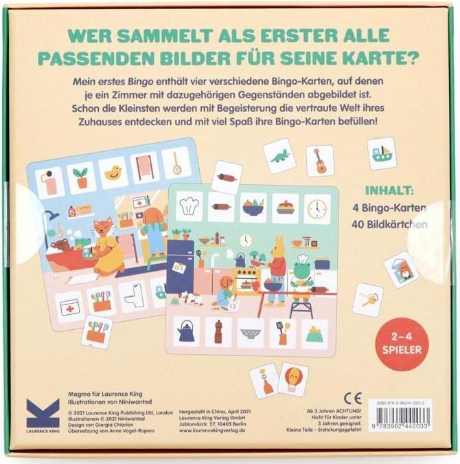 Produktbild 442033 - Mein erstes Bingo: Zu Hause - Brettspiel, für 2-4 Spieler, ab 3 Jahren (DE-Ausgabe) (Deutsch)