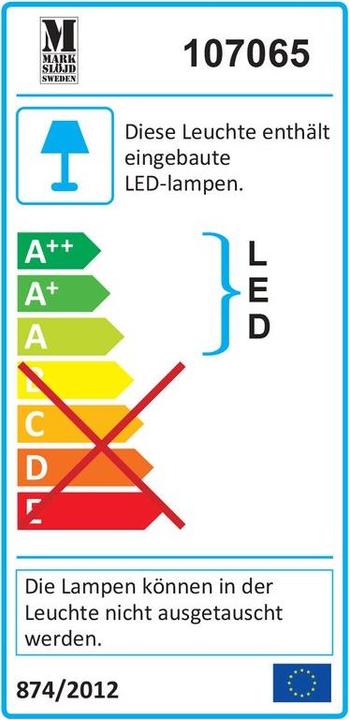 Etichetta energetica Markslöjd MARKSLOJD Kubik lampada da parete nera (525 lm)