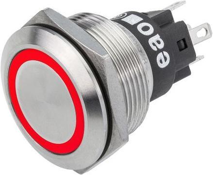 Actual product image EAO 22mm,vandal res,SS,24V,red,LED,plug-in