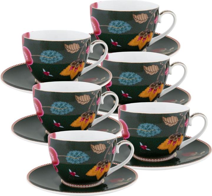 Image du produit PIP Studio Fantasy Green Tasse avec soucoupe 280ml Set6 (280 ml, 6 x)