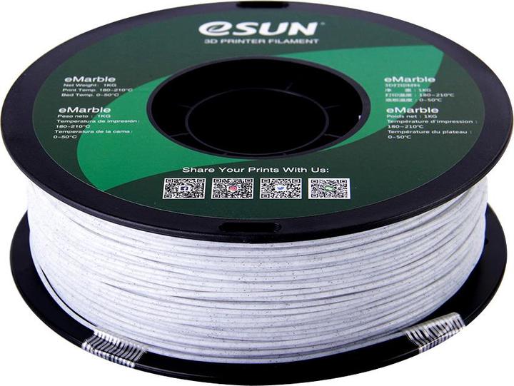 Image du produit eSUN EMARBLE 1,75mm NATURAL 1kg (PLA+ LECTURE, 1.75 mm, 1000 g, Transparent)