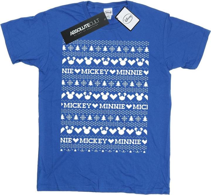 Disney Mickey And Minnie Christmas Fair Isle TShirt (XL)