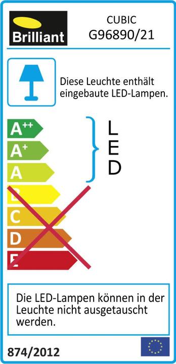 Energie-Label Brilliant Cubic (840 lm)