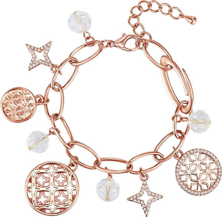 Lulu & Jane Damen Stern Metall-Legierung Glas roségold 17,5 cm Basislänge + 4,0 cm Verlängerung - 29219 (17.50 cm, Metall-Legierung)