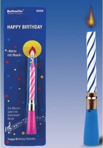 Produktbild Riethmüller Kerze mit Musik Happy Birthday (1 x)