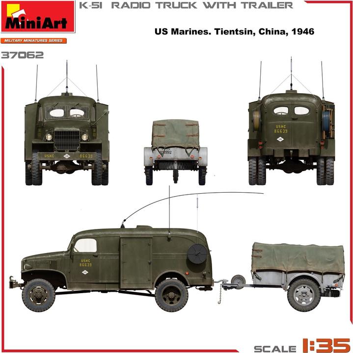 Actual product image 1:35 K-51 radio truck with trailer