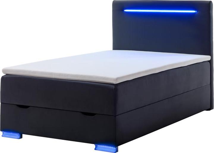 Produktbild Meise Möbel Las Vegas II Boxspringbett Kunststofffuss mit LED/Kunstleder (140 x 200 cm)