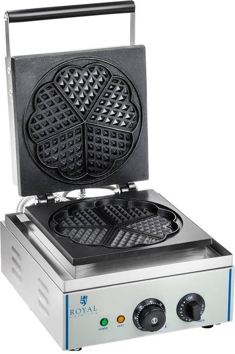 Produktbild Royal Catering Waffeleisen Waffelautomat Waffel Maker Herzform 1500W Timer Edelstahl Gastro Xxl
