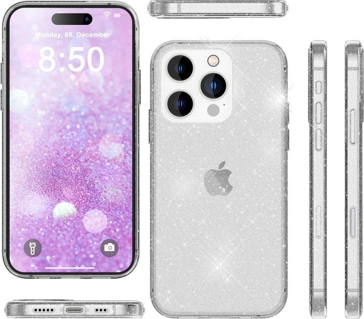 Produktbild Nalia Klare Glitzer Silikon Hülle (Apple iPhone 16 Pro Max)