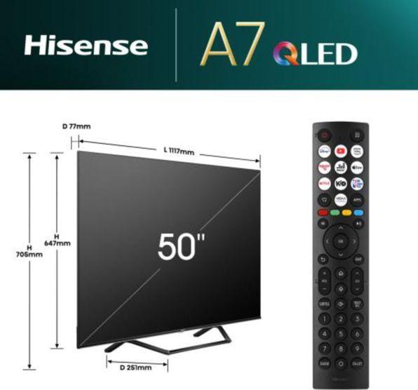 Image du produit Hisense TV TV 50A7NQ 50" 4K, QLED, 60Hz (50", QLED, 4K, 2023)
