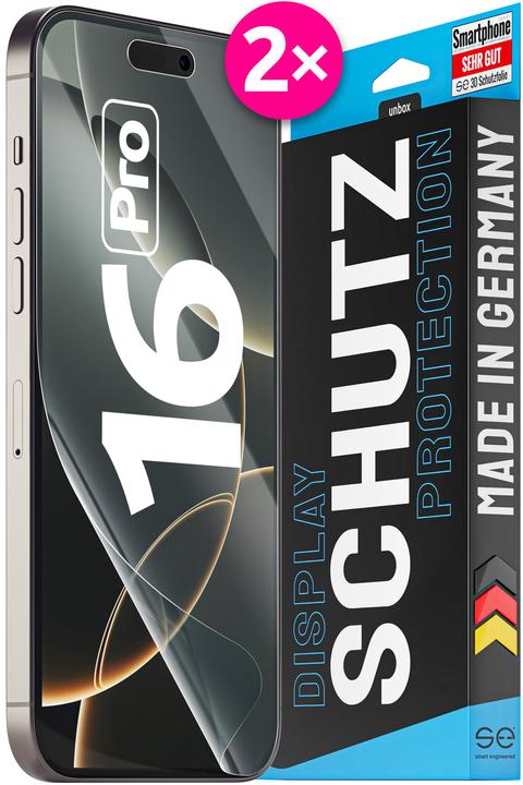 Produktbild Smart Engineered 2x3D Screen Protector for iPhone 16 Pro transparent (2 Stück, Apple iPhone 16 Pro)