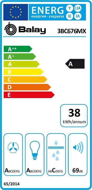 Etichetta energetica Balay 3BC676MX (Cappuccio)