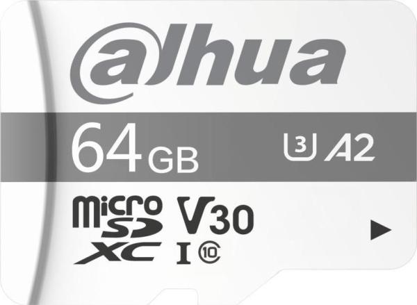 Dahua Technology DHI-TF-P100/64 GB, 64 GB, MicroSDXC, Class 10, UHS-I, 100 MB/s, 38 MB/s (64 GB, microSDXC, U3, UHS-I)