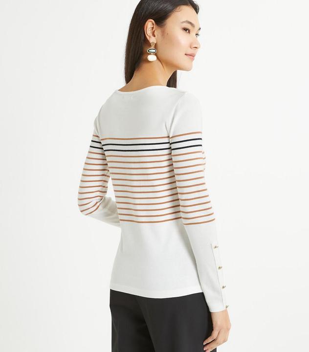 Actual product image Anne Weyburn Striped round neck shirt with long sleeves (40)