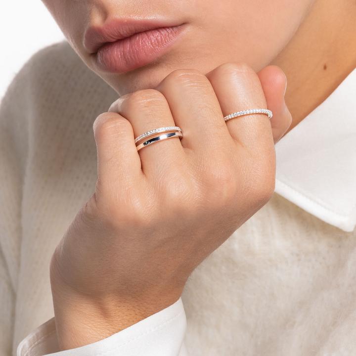 Produktbild Thomas Sabo Ring Doppel Weisse Steine Silber (60, 925 Silber)