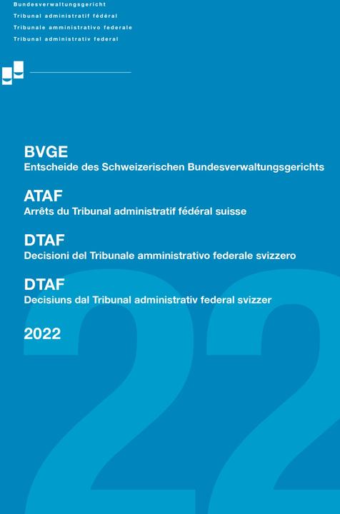 Image du produit DiKE BVGE Jahresband 2022 (Allemand, Français, Tribunal administratif fédéral, 2023)