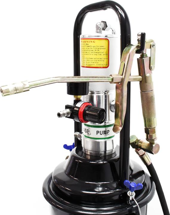 Produktbild Wiltec Profi Fettpresse 12Liter Druckluft pneumatisch fahrbar Abschmierpresse Schmieren