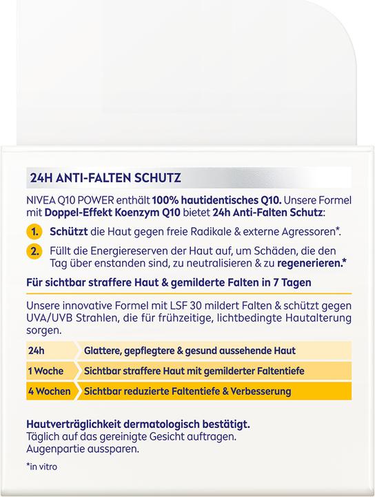 Produktbild NIVEA Q10 Power Anti-Falten Straffende Tagescreme (50 ml, Tagescreme, SPF 30)