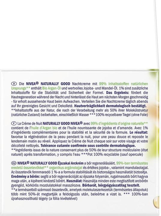 Produktbild NIVEA Naturally Good Nachtcreme Bio Argan Öl (50 ml, Nachtcreme)