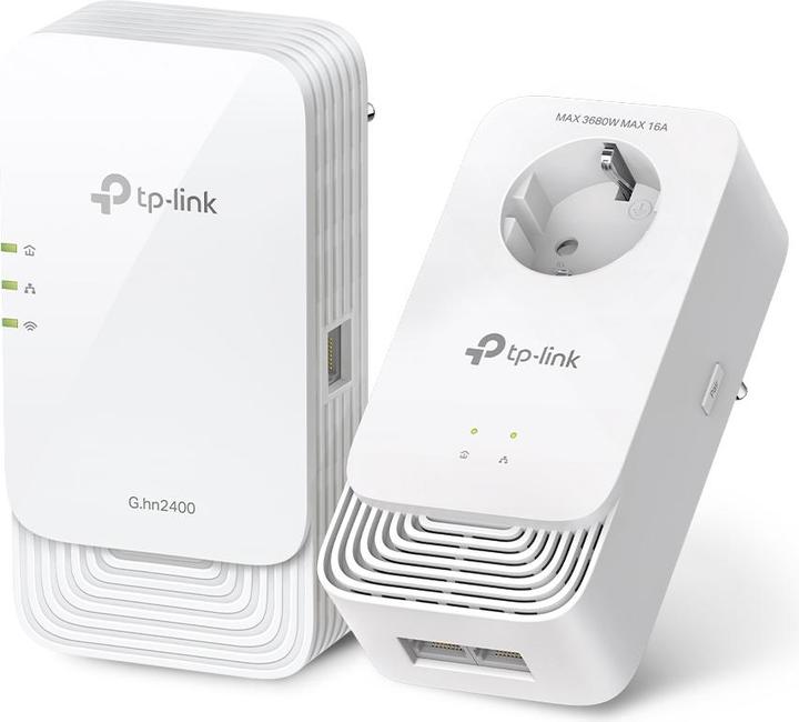 Actual product image TP-Link (PGW2440 KIT) G.hn2400 Powerline AX1800 Wi-Fi 6 Adapter Kit, AC Pass Through, GB LAN, EasyMesh-Compa (1428 Mbit/s)