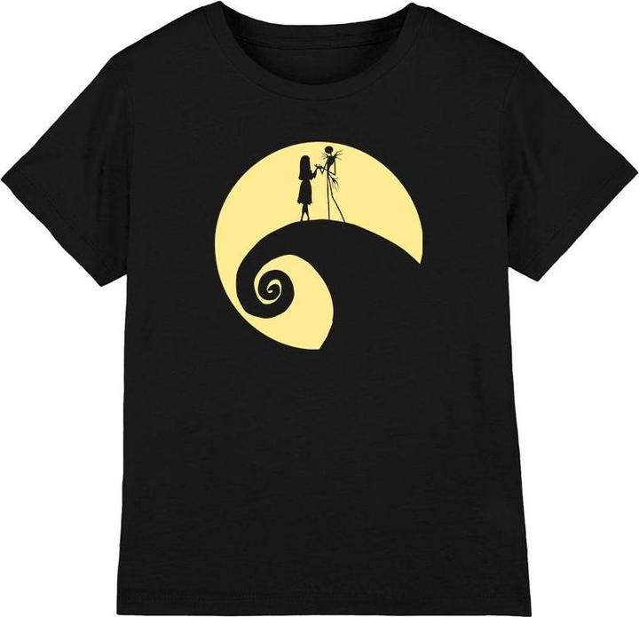 Actual product image The Nightmare Before Christmas Childrens/Kids Jack Sally Circle T-Shirt (140)