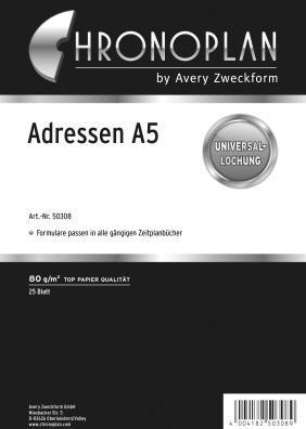 Image du produit Chronoplan Feuille d'adresses (A5, Allemand)