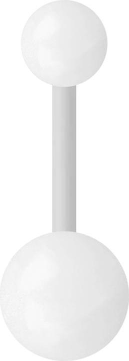 Star Piercing Banane weiss mit zwei Kugeln (ohne Messing, Bioflex)
