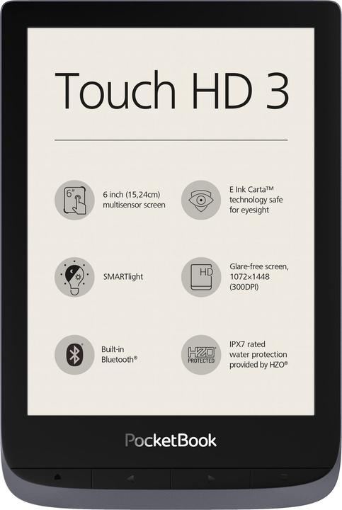 Produktbild PocketBook Touch HD 3 (6", 16 GB, Metallic Rey)