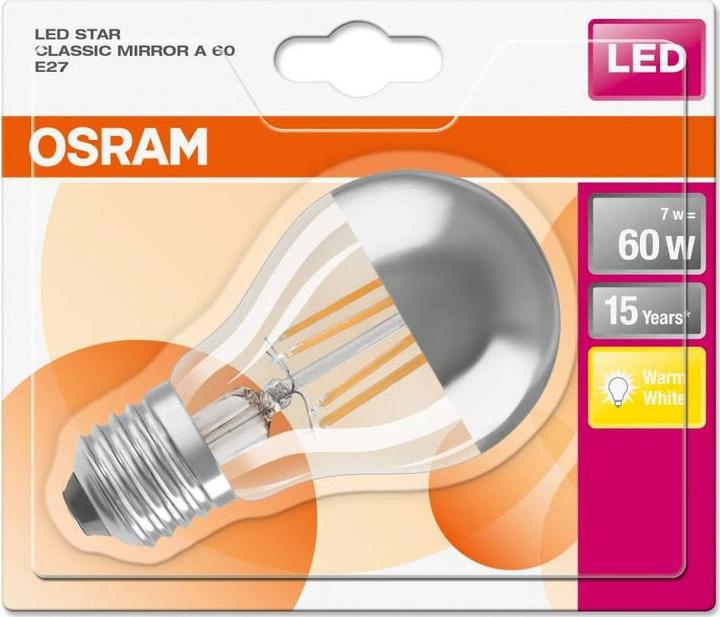 Produktbild Osram Led Retrofit Classic A Mirror (E27, 6.50 W, 650 lm, 1 x, F)