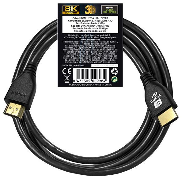 Image du produit Ardistel Cable HDMI 2.1 8K 3D 2 meters for PS5™, Xbox™ Series X|S, PS4™, Switch™, Xbox™ One (Mod.Ref (2 m, HDMI)