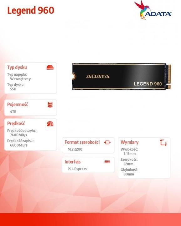 Actual product image Adata Legend 960 (4000 GB, M.2 2280)