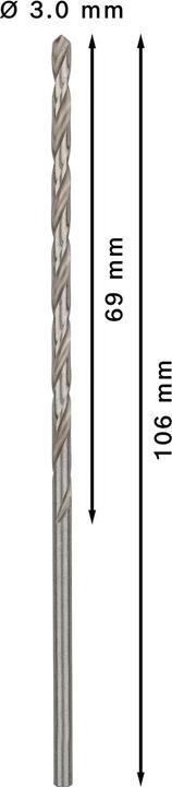 Actual product image Bosch Professional Zubehör PRO Metal HSS-G twist drill, 3.2 x 69 x 106 mm (3.2 mm)