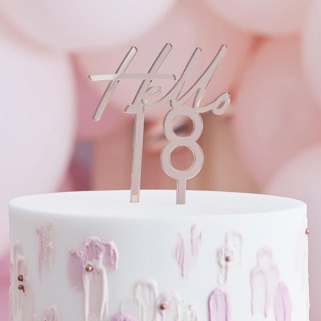 Produktbild Ginger Ray Cake topper Rose gold "Hello 18"