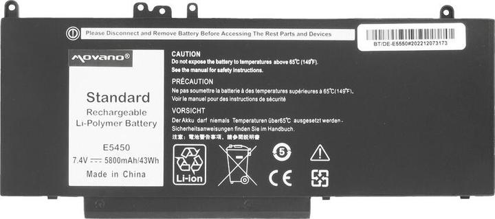 Actual product image Mitsu Movano battery for DELL Latitude E5450, E5550 (5800 mAh)