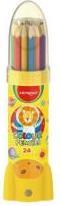 Actual product image Keyroad Pencil crayons, triangular, in rocket-shaped metal tube, 24 pieces, display, colour mix (Multicoloured, 24 x)