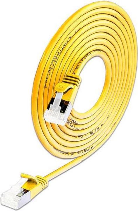 Produktbild Wirewin Slim Patchkabel: U/FTP, 10cm, gelb (U/FTP, CAT6a, 0.10 m)