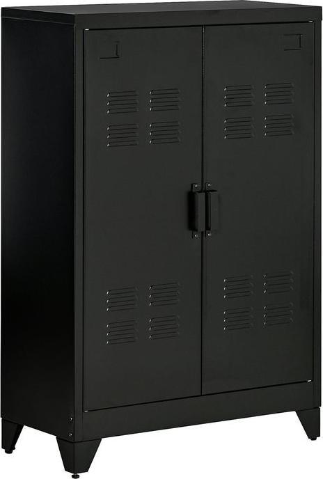 Image du produit Swisshandel24 Sideboard Armoire à dossiers avec portes à lamelles Armoire à vêtements Armoire de stockage avec (75 x 33 x 110 cm)